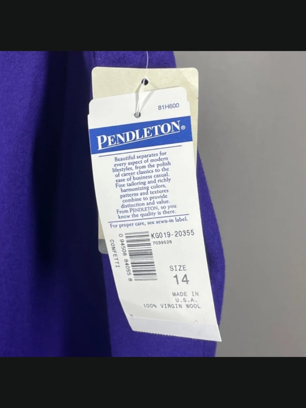 NEW Pendleton Skirt Womens 14 deep purple wool straight pencil vintage classic - Picture 8 of 14